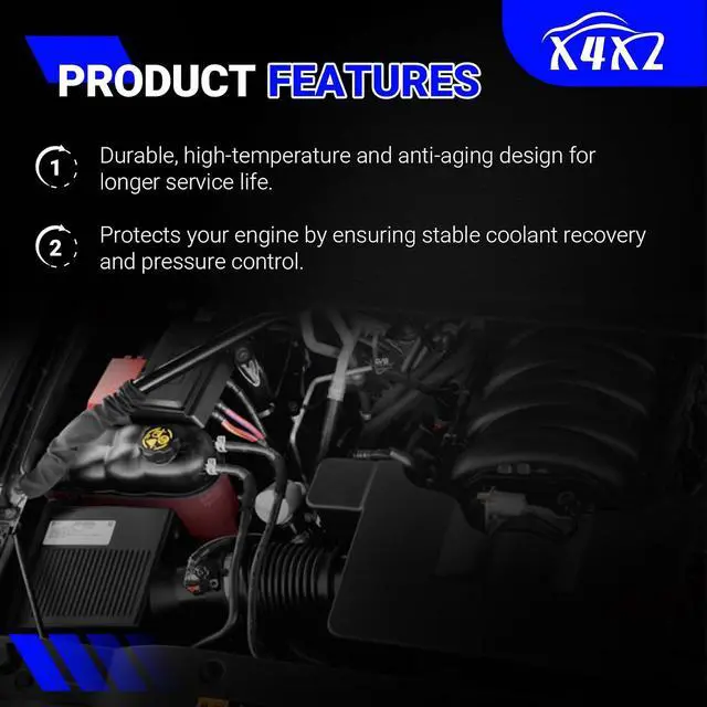 Alt view image 5 of 7 - 603-973 Coolant Overflow Reservoir Tank with Cap For Chevy Silverado 1500,Tahoe,Suburban/GMC Sierra 1500,Yukon,Yukon XL/Cadillac Escalade Replace# 22856231, 3014134