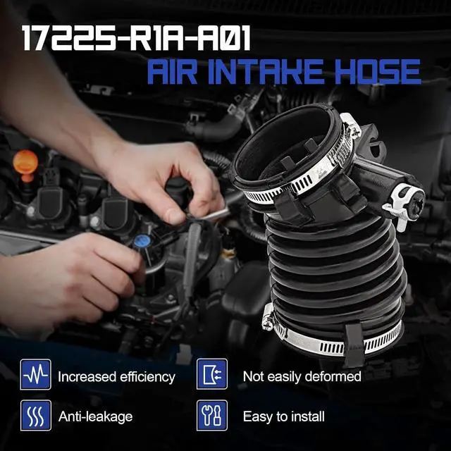 Alt view image 7 of 7 - Air Cleaner Intake Hose Tube with Clamps for 2012-2015 Honda Civic 1.8L 2013-2015 Acura Ilx 2.0L (OEM# 17225-R1A-A01)