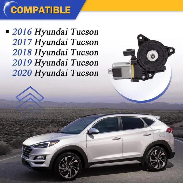 Alt view image 2 of 6 - OEM Quality Power Window Motor for 2016-2021 Hyundai Tucson Front Left Or Rear Left Driver Side Door without Auto Up&Down 82450D3000