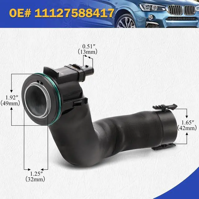 Alt view image 6 of 7 - 11127588417 Crankcase Vent Hose for 2012-2018 BMW 228i 320i 328i 428i X1 X3 X4 X5