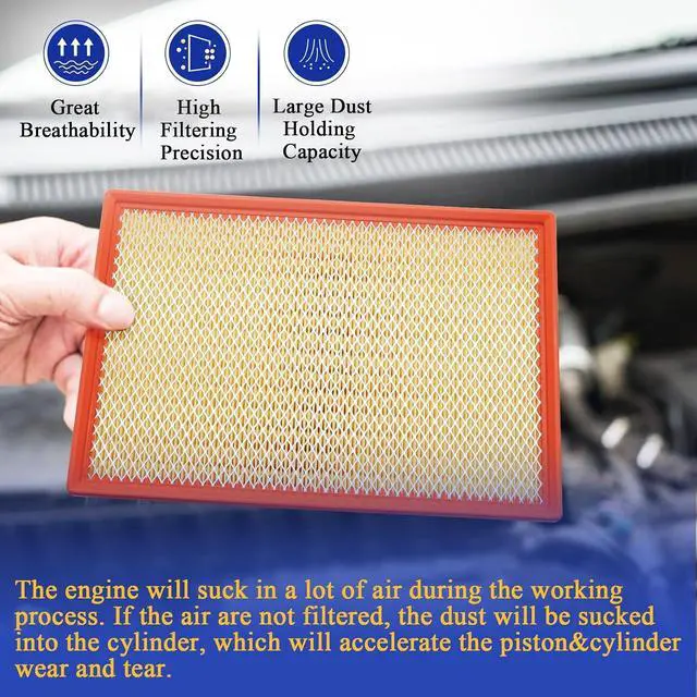 Alt view image 5 of 6 - CA9401 Engine Air Filter for Dodge Ram 1500 2500 3500 Classic 4500 5500 PA5462 A2943C 53032404AA