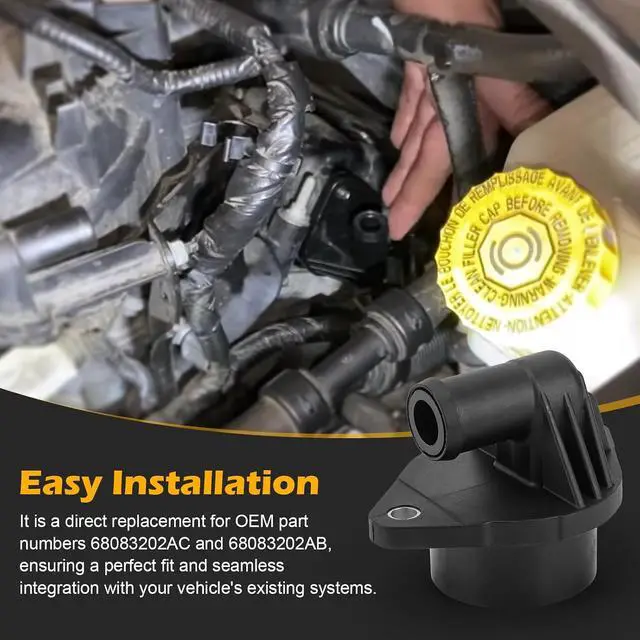 Alt view image 5 of 7 - 46835 PCV Valve Assembly-Positive Crankcase Ventilation Valve For 3.6L Chrysler 200 300 Town & Country/Dodge Challenger Charger/Jeep Wrangler Ram 1500 C/V Replaces# 68083202AC, 68083202AB