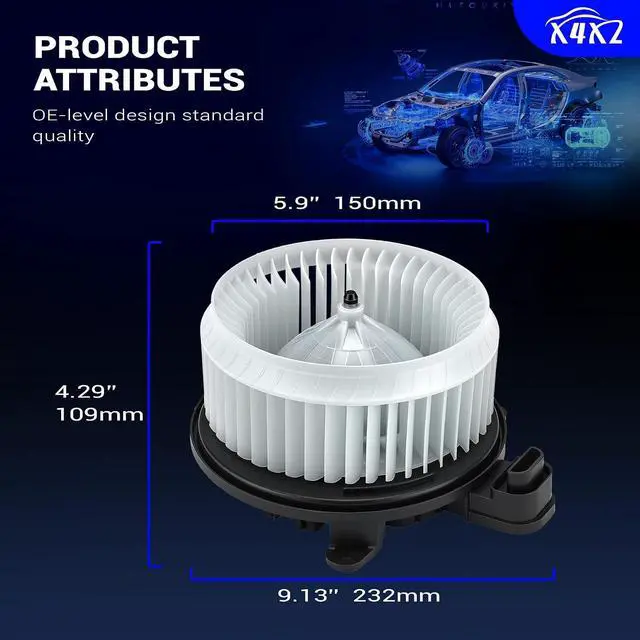 Alt view image 7 of 7 - 700298 HVAC Heater Blower Motor with Fan Compatible with 2011-2020 Toyota Sienna, 2008-2020 Toyota Sequoia Replace #87103-0C051, 75050, 871030C051