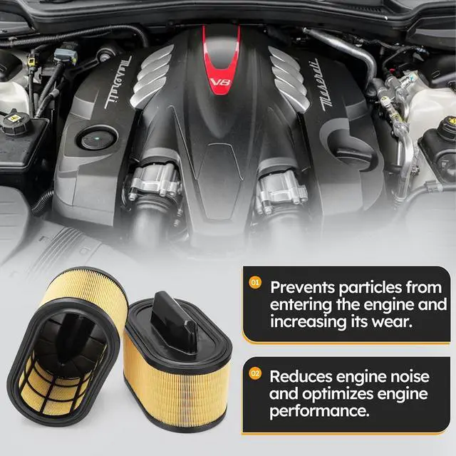 Alt view image 3 of 6 - 4PCS Engine Air Filter + Oil Filter + Cabin Air Filter for 2014-2022 Maserati Ghibli, 2017-2022 Levante, 2014-2020 Quattroporte (670001545, 670005021, 000311401)