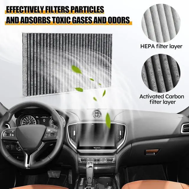 Alt view image 4 of 6 - 4PCS Engine Air Filter + Oil Filter + Cabin Air Filter for 2014-2022 Maserati Ghibli, 2017-2022 Levante, 2014-2020 Quattroporte (670001545, 670005021, 000311401)
