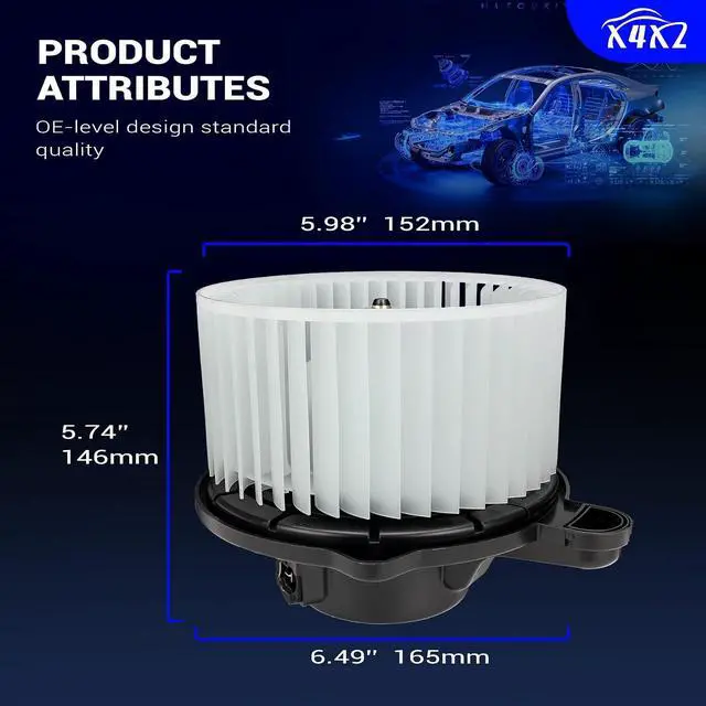 Alt view image 6 of 7 - 700258 AC Heater Blower Motor for 18-20 Hyundai Elantra, 10-18 Santa Fe, 13-18 Santa Fe Sport, 19 Santa Fe XL / 17-20 Kia Cadenza, 16-20 Optima, 15-18 Sedona, 11-20 Sorento Replace 97113-2B005 75867