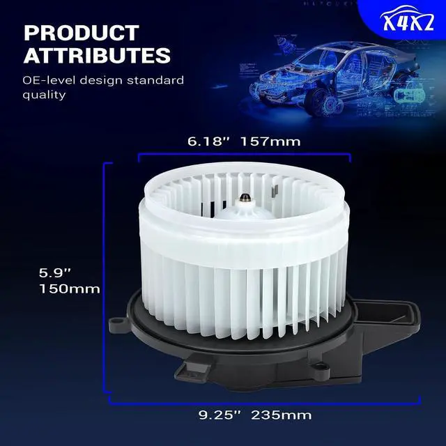 Alt view image 3 of 7 - 700216 HVAC Heater Blower Motor with Fan Cage OEM# 700216 68029719AB - Compatible with 2008-2016 Chrysler Town & Country 2011-2019 Jeep Grand Cherokee 2008-2020 Dodge Durango Grand Caravan