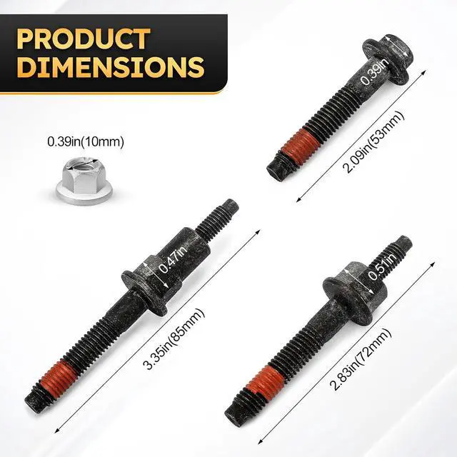 Alt view image 4 of 7 - 6505257AA Exhaust Manifold Stud Bolt & Nut Kits for 99-09 Jeep Grand Cherokee, 06-09 Commander/07-09 Aspen /00-08 Dodge Ram Durango Dakota/ 06-07 Mitsubishi Raider 4.7L V8 Replaces# 6504331