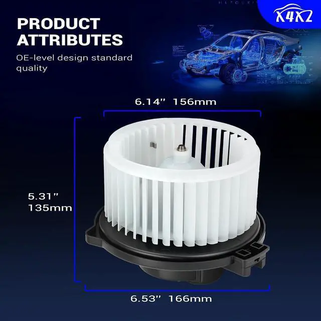 Alt view image 6 of 7 - 700060 HVAC Heater Blower Motor Assembly with Fan Cage for 1998-2008 Toyota Corolla, Tundra, Celica, Matrix, RAV4, 2004-2011 Mazda RX-8, 2005-2008 Scion tC Replaces# 615-58482, 871030C010, TO3126113