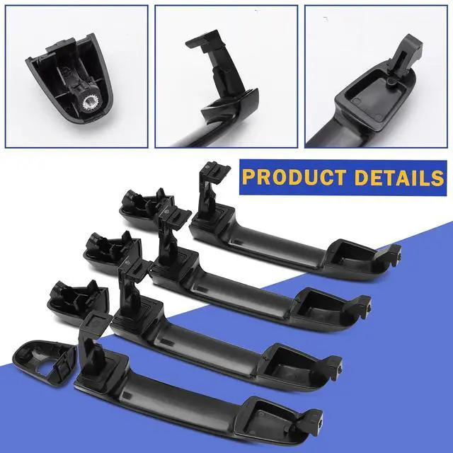 Alt view image 6 of 6 - 4Pcs Front Rear Left Right Exterior Door Handle Driver Passenger Side for Hyundai Elantra 2006-2012 (OEM# 826512H000 826522H010 826522H020)