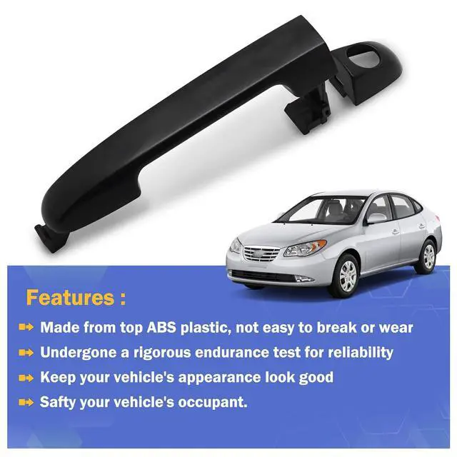 Alt view image 2 of 6 - Front Left Exterior Door Handle Driver Side for Hyundai Elantra 2006-2012 (OEM#826512H000 826522H010)