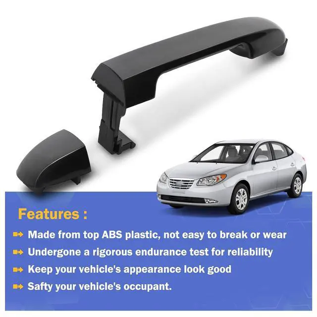 Alt view image 3 of 6 - Front Right Rear Left Right Exterior Door Handle Passenger Side for Hyundai Elantra 2006-2012 (OEM#826512H000 826522H020)