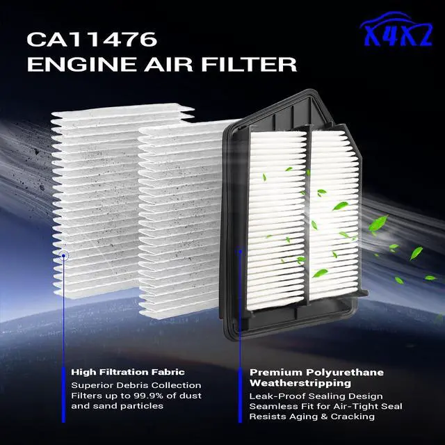 Alt view image 4 of 7 - CA11476 Engine Air Filter for 2013-2017 Honda Accord L4 2.4L 2015-2019 Acura TLX L4 2.4L CF10134 17220-5A2-A00