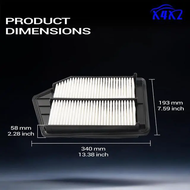 Alt view image 7 of 7 - CA11476 Engine Air Filter for 2013-2017 Honda Accord L4 2.4L 2015-2019 Acura TLX L4 2.4L CF10134 17220-5A2-A00