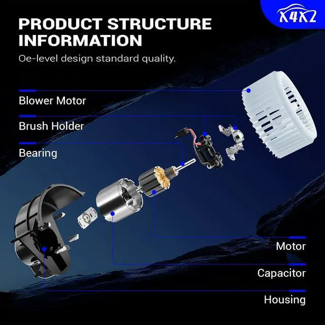 Alt view image 5 of 7 - 700203 HVAC Heater Blower Motor Assembly for Acura MDX RDX TL TSX/Honda Accord,CR-V,Odyssey,Pilot/Dodge Ram 1500 2500 3500 Journey Avenger/Jeep Compass Patriot/Ford Edge Fusion/Chrysler Sebring