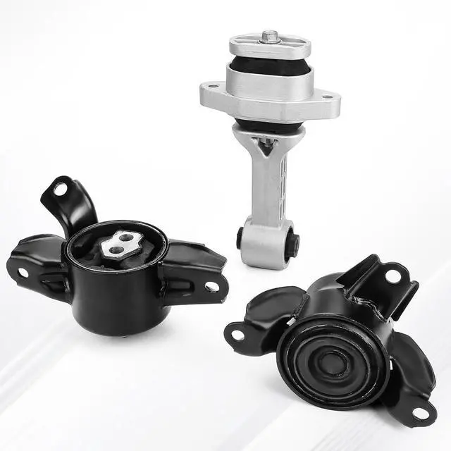 Alt view image 7 of 7 - Engine & Transmission Mount Kit for 2011-2016 Hyundai Elantra 1.8L, 2012-2014 Accent, 2012-2017 Veloster/2012-2017 Kia Rio, 2014-2016 Forte 1.6L - Black, Aluminum, Iron, Rubber