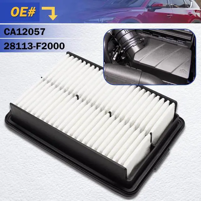 Alt view image 6 of 7 - CA12057 Engine Air Filter For Hyundai 17-20 Elantra, 18-20 Elantra GT, 18-22 Kona, 19-21 Veloster/KIA 19-23 Forte, 20-22 Forte5, 20-22 Soul Replaces# 28113-F2000 PA99194 WA10420