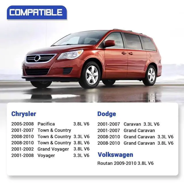 Alt view image 2 of 7 - 5019593AA Spark Plug Wire Kit for 2001-2010 Dodge Grand Caravan,Chrysler Town & Country, 2005-2008 Pacifica/2009-2010 Volkswagen Routan Replace# 05019593AA, 7B0905409