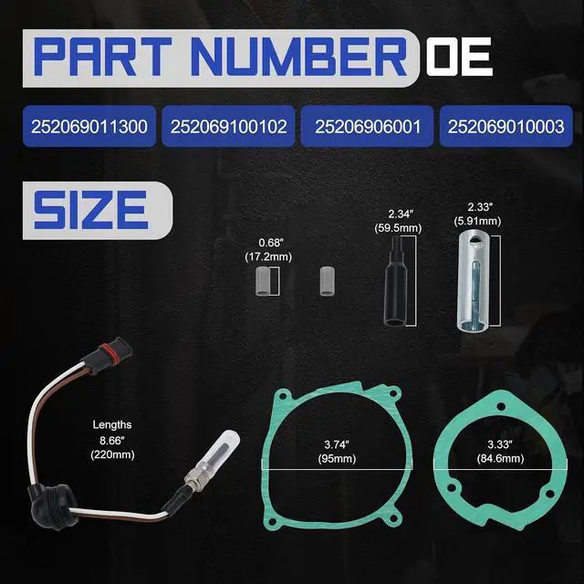 Alt view image 6 of 7 - 252069011300 12V Diesel Parking Heater Glow Plug Repair Kit for Eberspacher Espar Airtronic 2KW Replace# 252069100102 252069060001 252069010003