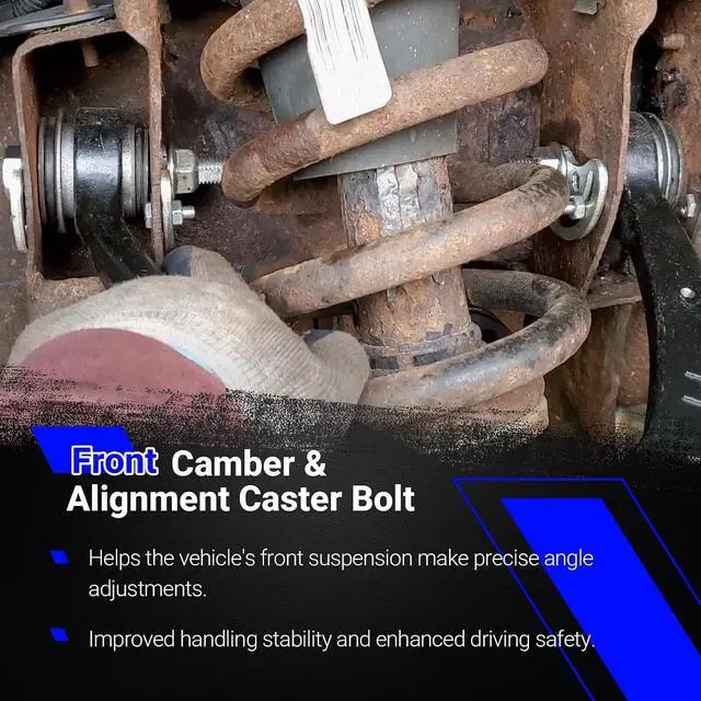 Alt view image 3 of 7 - K100026 Camber Bolt Kit Compatible with Chevy Yukon Siverado Saburban Avalanche Colorado Express Tahoe GMC Canyon Sierra Savana, Front Upper Control Arm Caster Alignment, 4PCS Cam Bolt ±1.5 Degree