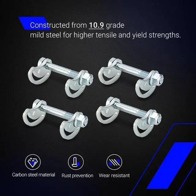 Alt view image 5 of 7 - K100026 Camber Bolt Kit Compatible with Chevy Yukon Siverado Saburban Avalanche Colorado Express Tahoe GMC Canyon Sierra Savana, Front Upper Control Arm Caster Alignment, 4PCS Cam Bolt ±1.5 Degree