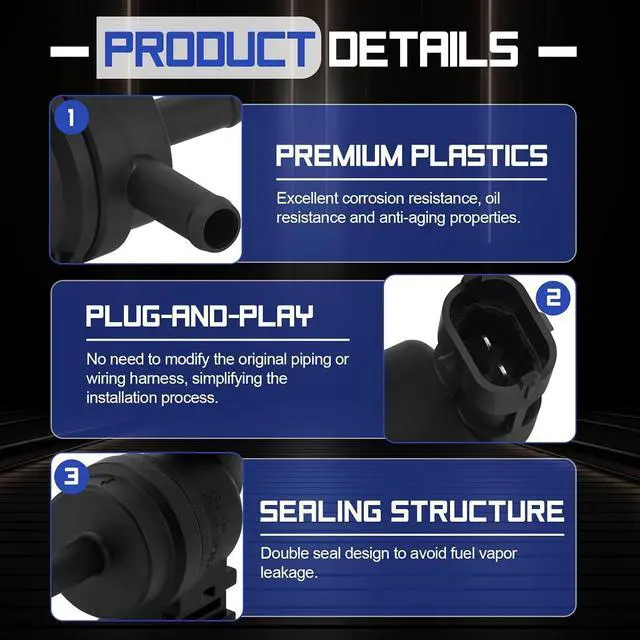 Alt view image 5 of 7 - 28910-2E000 Vapor Canister Purge Control Valve Fits for Hyundai Elantra Tucson Kia Forte Soul Replace# 911-383, 2M1282 28910-2E000