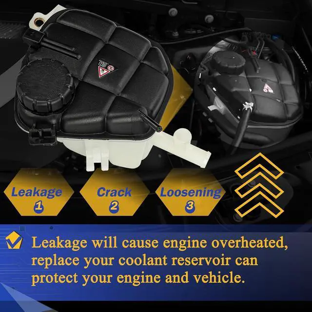 Alt view image 6 of 7 - 1645000049 Engine Coolant Reservoir Radiator Expansion Tank with Sensor & Pressurized Cap for 06-15 Mercedes-Benz GL320 GL350 GL450 GL550 SLS AMG ML350 ML450 ML500 ML550 ML63 Replaces# 603-256 EPT0009