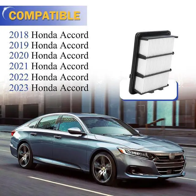 Alt view image 2 of 7 - CA12290 Engine Air Filter For 2018 2019 2020 2021 2022 2023 Honda Accord L4 1.5L Replace# 17220-6A0-A00 AF5296, A21447, PA99294, WA10813, XA11569