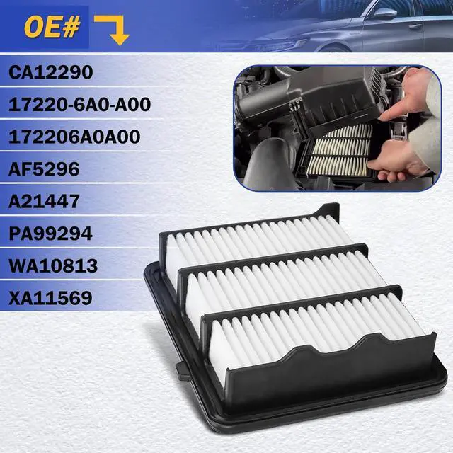 Alt view image 6 of 7 - CA12290 Engine Air Filter For 2018 2019 2020 2021 2022 2023 Honda Accord L4 1.5L Replace# 17220-6A0-A00 AF5296, A21447, PA99294, WA10813, XA11569