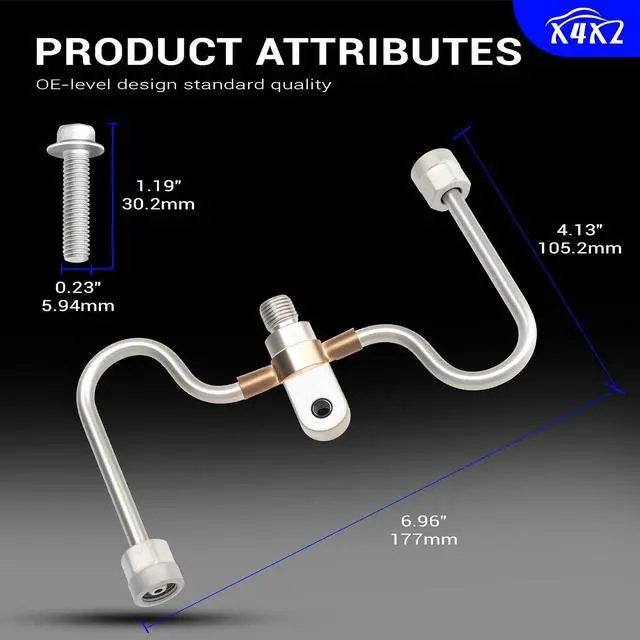 Alt view image 3 of 7 - 12677002 Fuel Injector Fuel Rail Crossover Tube for Some Chevrolet, GMC or Cadillac Vehicles Replaces GDL704 904-965