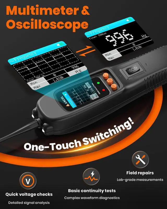Alt view image 4 of 7 - PB500 Automotive Power Circuit Probe, 12-24 VDC Car Electrical Diagnostic Tool, Component Activation, Injector Duty-Cycle Ground Test, AC/DC Voltage Current Resistance, Short Finder, Ohmmeter