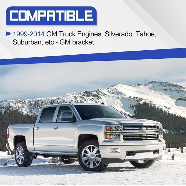 Alt view image 2 of 7 - 551221 Alternator & Power Steering Bracket Bolt Kit for LS Truck GM Engines 1999-2014 Silverado, Tahoe, Suburban, etc - GM Bracket Replaces# 12554030