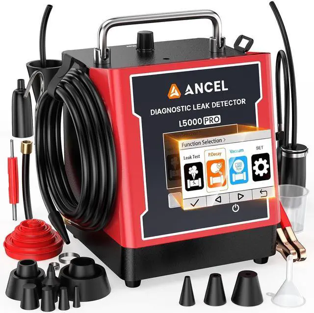 Main image of L5000 PRO EVAP Turbo Smoke Machine Automotive Leak Detector Smoke Tester Adds Pressure Decay & Vacuum Test for All Systems, Built-in Pump, 0.4-20 PSI, LCD Screen, Detects Micro to Major Leaks