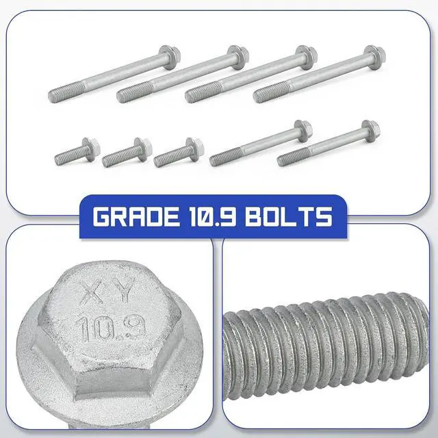 Alt view image 7 of 7 - 551221 Alternator & Power Steering Bracket Bolt Kit for LS Truck GM Engines 1999-2014 Silverado, Tahoe, Suburban, etc - GM Bracket Replaces# 12554030