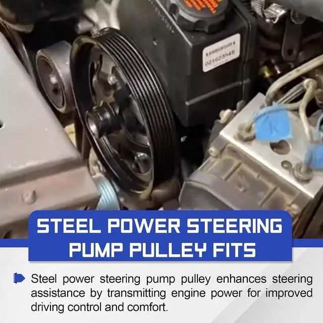 Alt view image 3 of 7 - 12559885 Steel Power Steering Pump Pulley for 1998-2002 Chevrolet Camaro LS1 Motor 1998-2002 Pontiac Firebird LS1 Motor