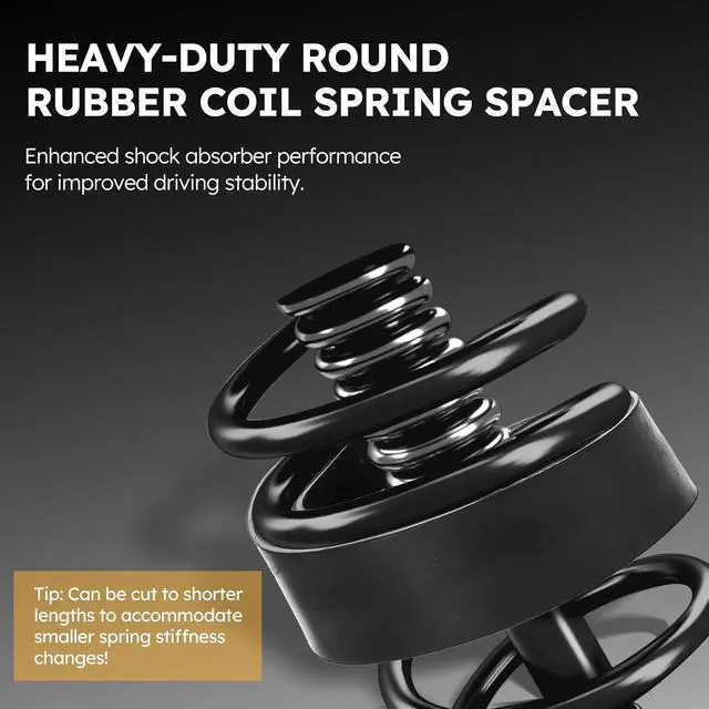 Alt view image 3 of 6 - Heavy-Duty Round Rubber Coil Spring Spacer for Car, Enhance Spring Rate for 5" & 5.5" O.D. Universal Coil Spring Booster (Pack of 2)