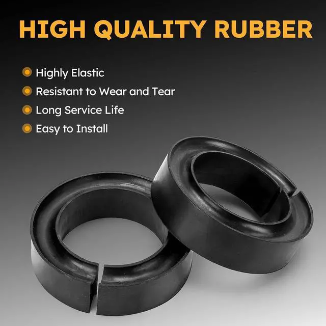Alt view image 4 of 6 - Heavy-Duty Round Rubber Coil Spring Spacer for Car, Enhance Spring Rate for 5" & 5.5" O.D. Universal Coil Spring Booster (Pack of 2)