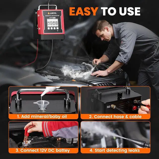 Alt view image 5 of 7 - L5000 PRO EVAP Turbo Smoke Machine Automotive Leak Detector Smoke Tester Adds Pressure Decay & Vacuum Test for All Systems, Built-in Pump, 0.4-20 PSI, LCD Screen, Detects Micro to Major Leaks