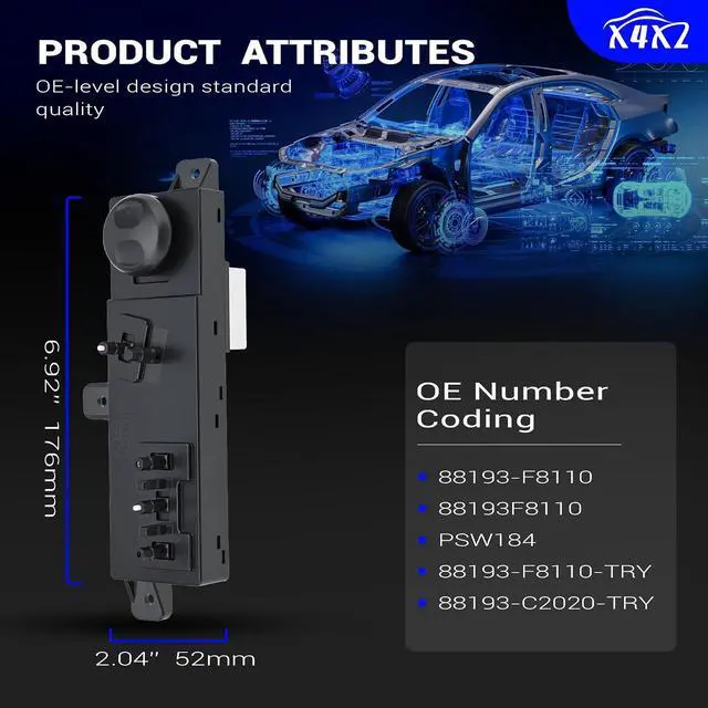 Alt view image 5 of 7 - 88193-F8110 PSW184 Left Driver Side Power Seat Switch for 2015-2019 Hyundai Sonata, 2015-2021 Hyundai Tucson Replaces# 88193-F8110TRY