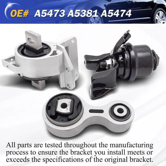 Alt view image 6 of 6 - Replacement Engine Mount Engine Motor & Transmission Mount - OEM# A5473 A5381 A5474 Compatible with 2006-2009 Ford Fusion Mercury Milan