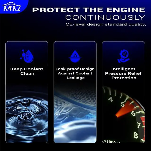 Alt view image 4 of 7 - 17138610656 Coolant Overflow Reservoir Tank with Cap For 2016-2020 BMW 530e/530i/540i/540i xDrive/640i/740e/740i/740i xDrive Replaces# 17138742975,17139487210,17139884859