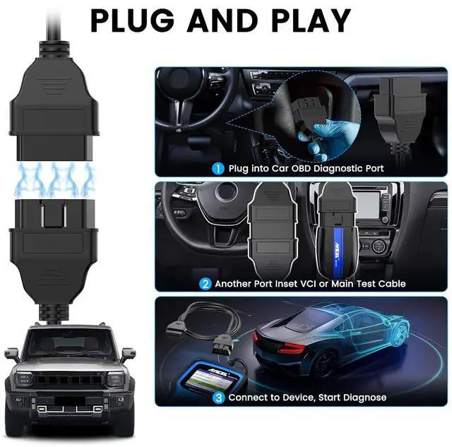 Alt view image 6 of 7 - AD530 OBD2 Scanner Diagnostic Tool+OBD2 Scanner Extension Cable