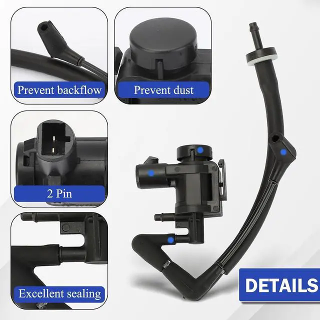 Alt view image 6 of 7 - 7L1Z-9H465-B Vacuum Solenoid Valve & FL3Z-3A788-B Auto-Locking Hub Vacuum Line Tube Check Valve Combo Kit, Fit For 15-20 Ford F150/18-24 Lincoln Navigator Expedition 4WD Replaces 7L1Z9H465B FL3Z3A788B