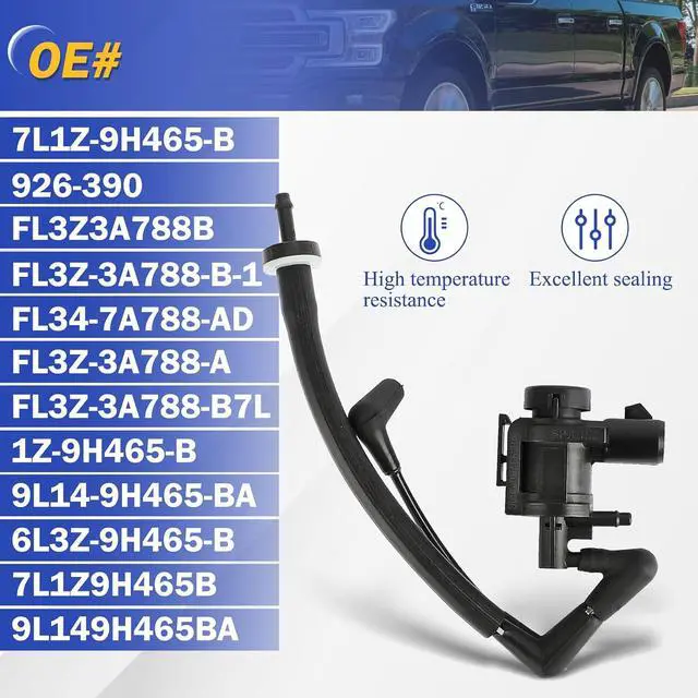 Alt view image 7 of 7 - 7L1Z-9H465-B Vacuum Solenoid Valve & FL3Z-3A788-B Auto-Locking Hub Vacuum Line Tube Check Valve Combo Kit, Fit For 15-20 Ford F150/18-24 Lincoln Navigator Expedition 4WD Replaces 7L1Z9H465B FL3Z3A788B