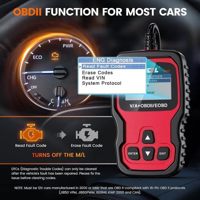 Alt view image 6 of 7 - VD500 OBD2 Scanner Diagnostic Tool for Volkswagen VW Audi Skoda Seat Diagnosis Check Engine Light EPB ABS SRS Code Reader Oil Throttle Position Adaption Brake Pad Reset