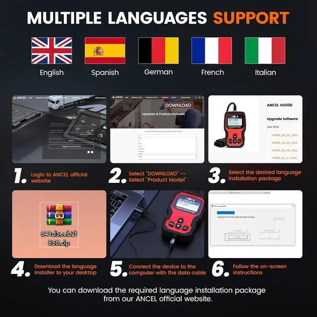 Alt view image 7 of 7 - VD500 OBD2 Scanner Diagnostic Tool for Volkswagen VW Audi Skoda Seat Diagnosis Check Engine Light EPB ABS SRS Code Reader Oil Throttle Position Adaption Brake Pad Reset