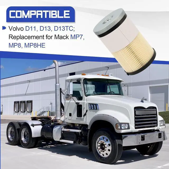 Alt view image 2 of 7 - FS20313 Fuel Filter for Volvo D11 D13 D13TC, Water Separator for Mack MP7 MP8 MP8HE Replace# 24009059 24009058