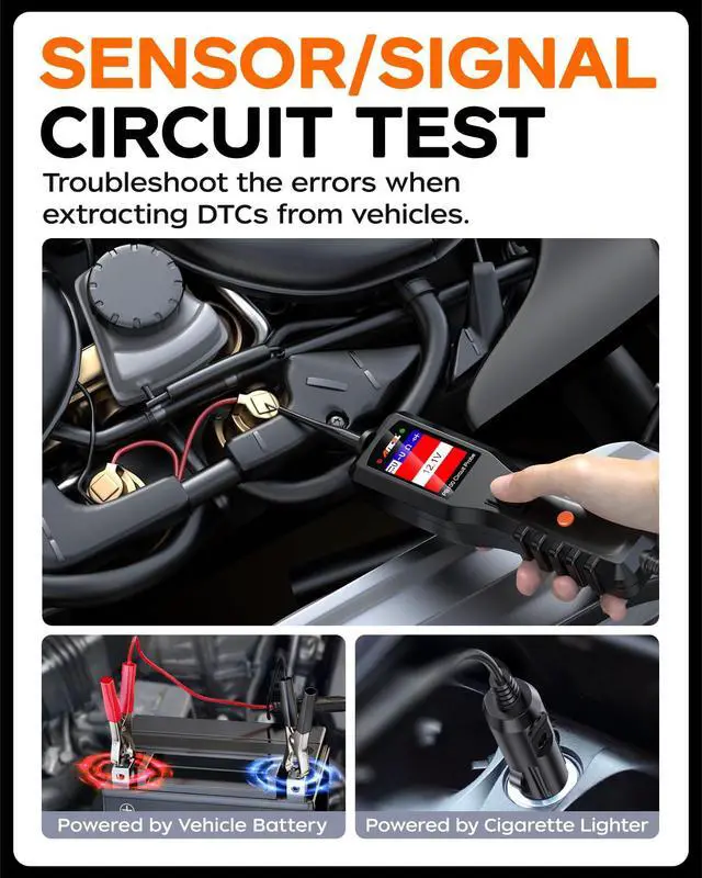 Alt view image 4 of 7 - PB100 Automotive Power Circuit Probe Tester BA301 6V 12V Car Battery Tester