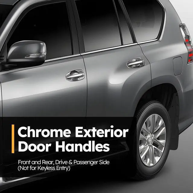 Alt view image 3 of 7 - Chrome Exterior Door Handles (Set of 4) for 2010-2020 Toyota 4Runner,2016-2020 Land Cruiser/2010-2020 Lexus GX460,Front and Rear, Drive & Passenger Side(Not for Keyless Entry) Replaces# 6921035180B0