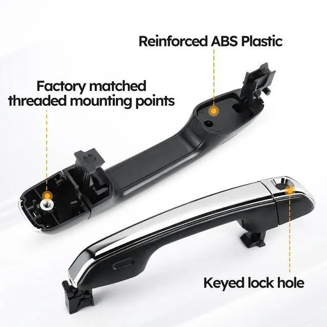Alt view image 6 of 7 - Chrome Exterior Door Handles (Set of 4) for 2010-2020 Toyota 4Runner,2016-2020 Land Cruiser/2010-2020 Lexus GX460,Front and Rear, Drive & Passenger Side(Not for Keyless Entry) Replaces# 6921035180B0